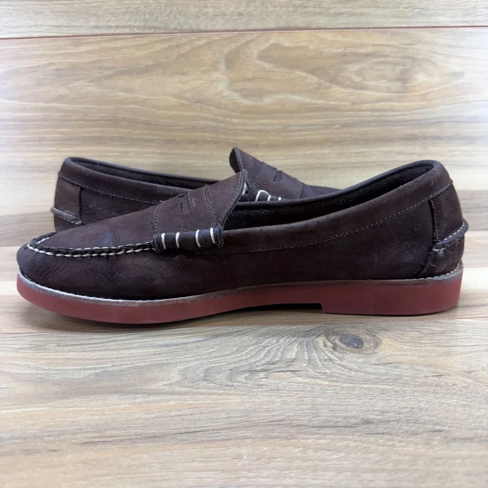 Weejuns GH Bass‎ Waldo Mens 13 D Mocha Brown Nubuck Loafer